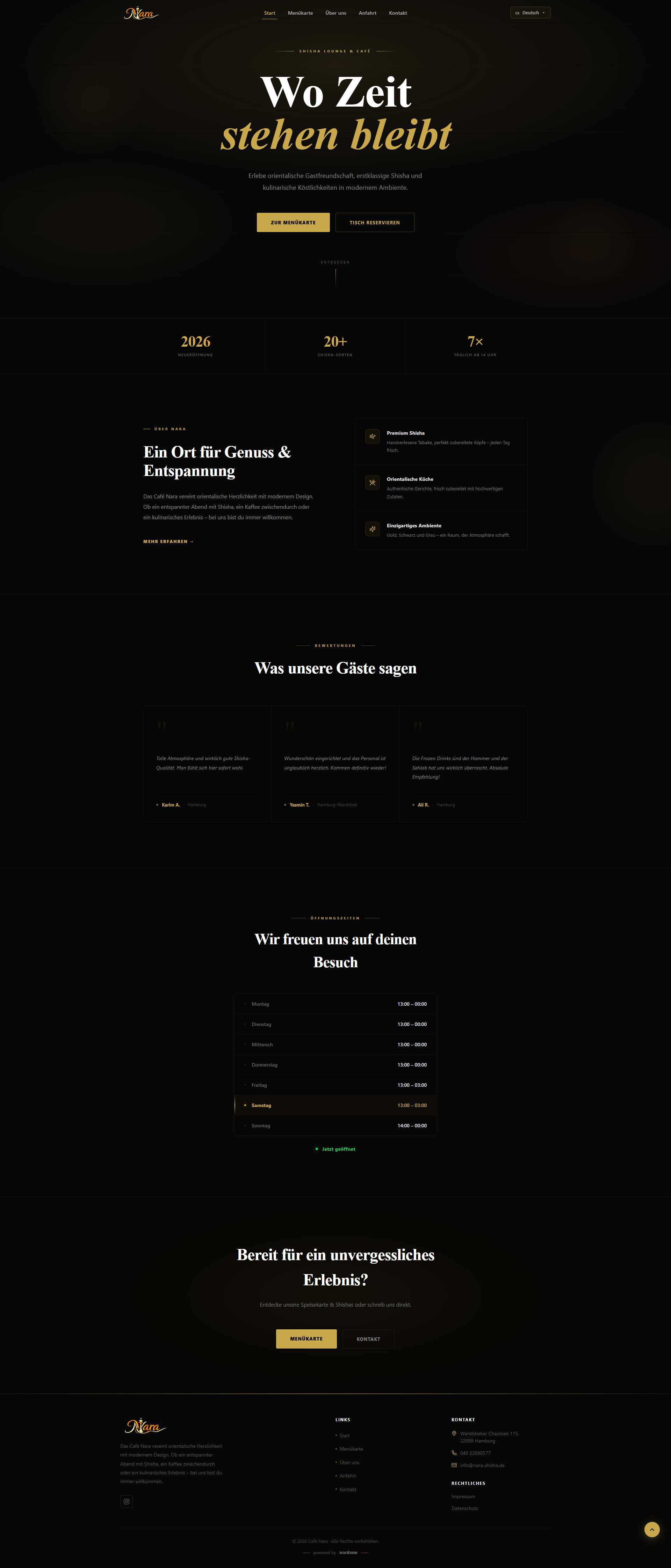 Nara Shisha Cafe & Lounge – Website