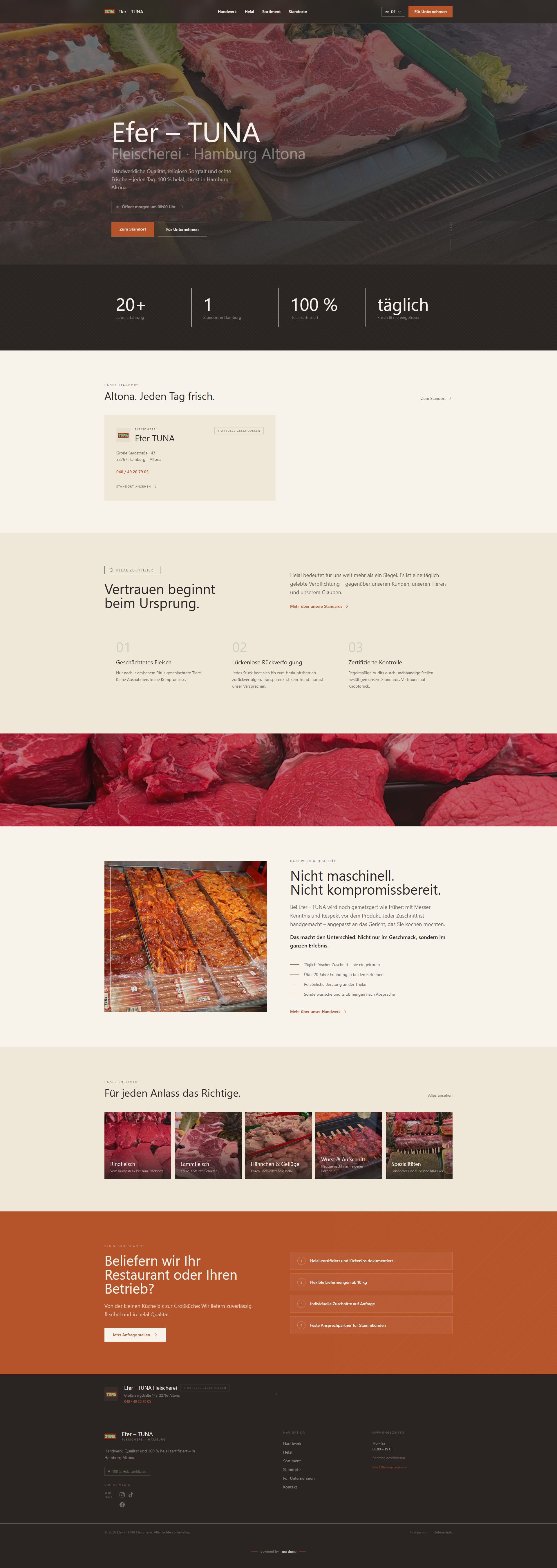 Yeter Fleischerei – Website Screenshot